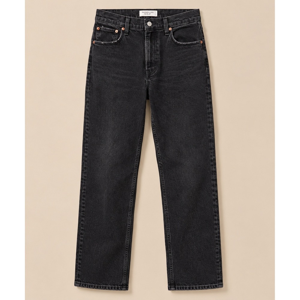 Abercrombie & Fitch Womens Jeans 30/10 Black '90s Straight Ultra High Rise Denim